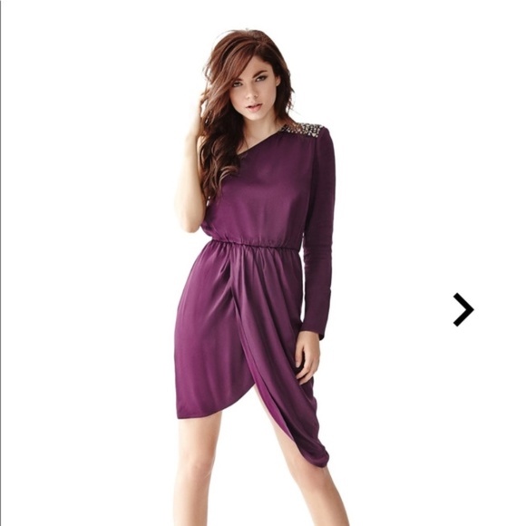 New Guess One shoulder Draped Dress - Picture 5 of 9